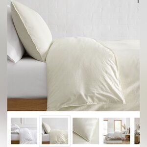 West Elm Ivory Off White Color King Size Organic Cotton Duvet Cover Retails $129